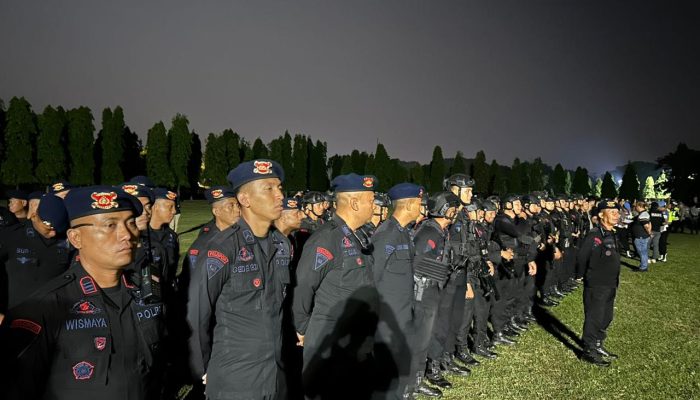 Satgas OMP Agung Polda Bali Amankan Jalan Sehat Bahagia Relawan De Gadjah