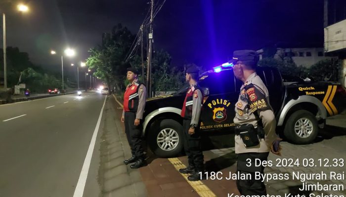 Polsek Kuta Selatan Gelar Blue Light Patrol untuk Jaga Keamanan Malam Hari