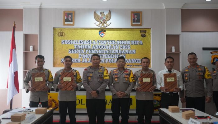 Polsek Kintamani Mengikuti Sosialisasikan DIPA Penyerahan Rendisgar dan Penandatanganan Pakta Intergritas Pagu TA 2025.