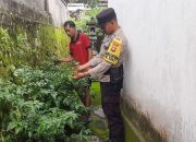 Dukung Ketahanan Pangan, Bhabinkamtibmas Monitoring Pemanfaatan Lahan Pekarangan Warga