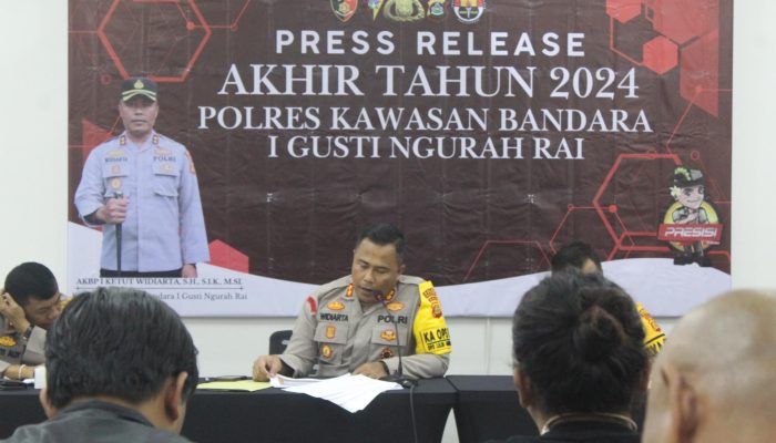 Polres Bandara Ngurah Rai Gelar Press Release Akhir Tahun 2024