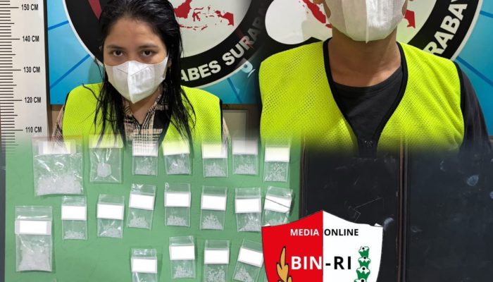 Pasutri Asal Sidotopo Ditangkap Saat Edarkan Sabu Puluhan Paket Diamankan