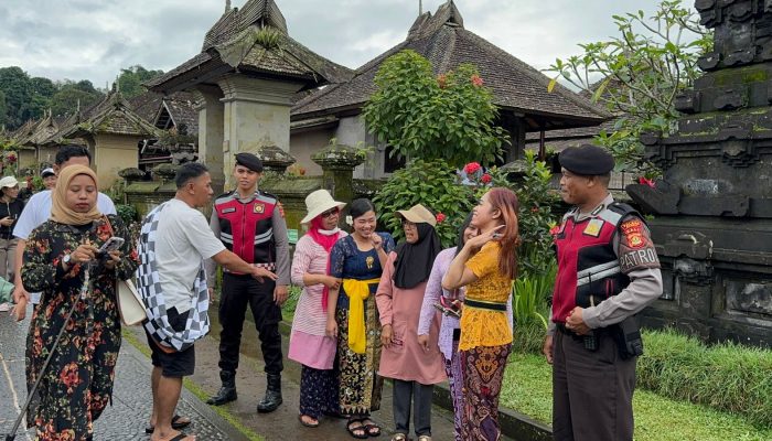 Antisipasi Gangguan Kamtibmas Dan Terjaminnya Kenyamanan Wisatawan, Personil Sat Samapta Polres Bangli Laksanakan Patroli Rutin di Obyek Wisata