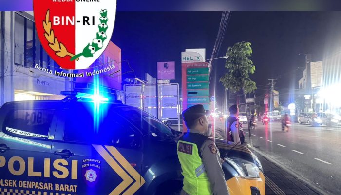 Kontinyu Blue Light Patrol Ditengah Perkotaan, Polsek Denpasar Barat Jaga Stabilitas Kamtibmas