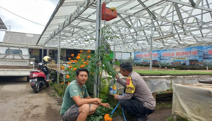 Bhabinkamtibmas Desa Sekaan Sambangi Petani Dukung Ketahanan Pangan